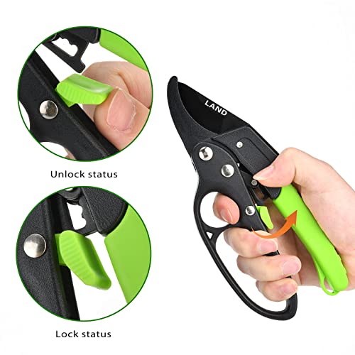 Tijeras de podar profesionales LAND 8" con trinquete miniatura 2