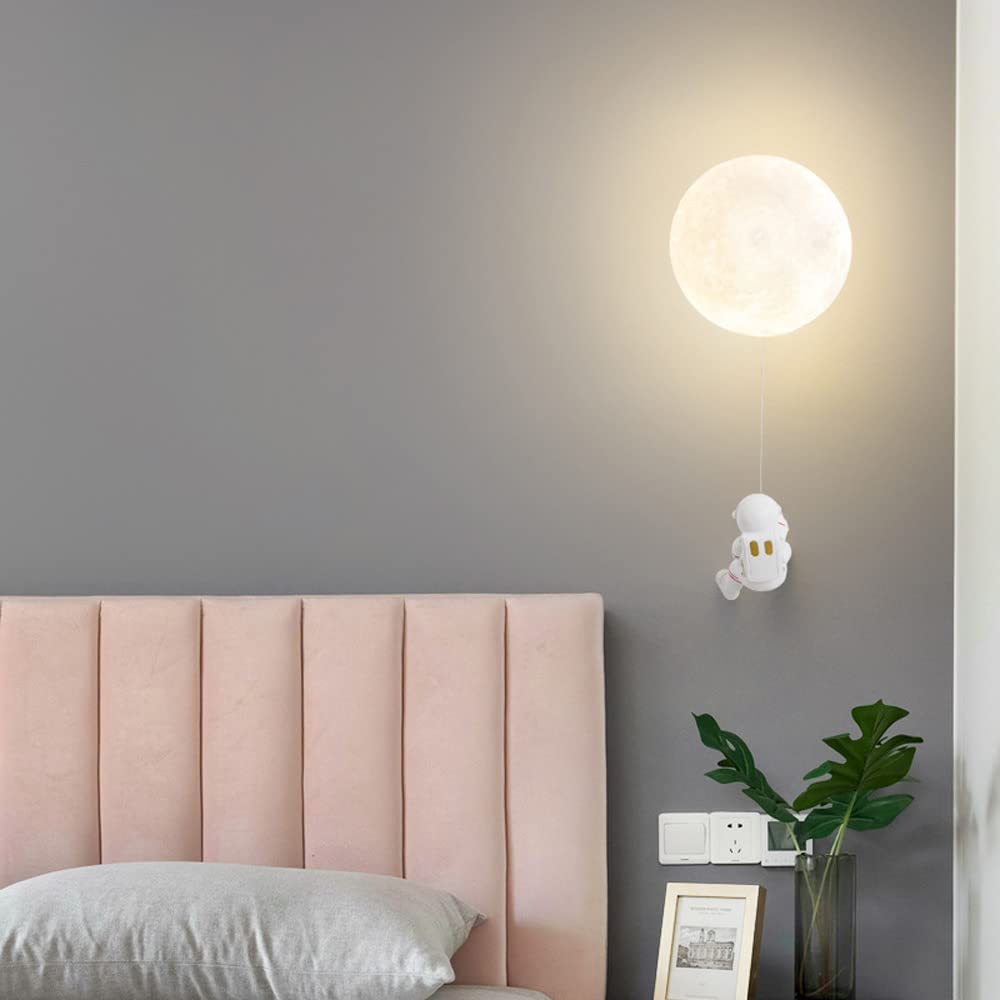moderna lampada da parete astronauta luna applique da parete globo lampada da parete per camera dei bambini, art deco Esplora apparecchio di illuminazione luci notturne G9 per ragazze ragazzi camera d