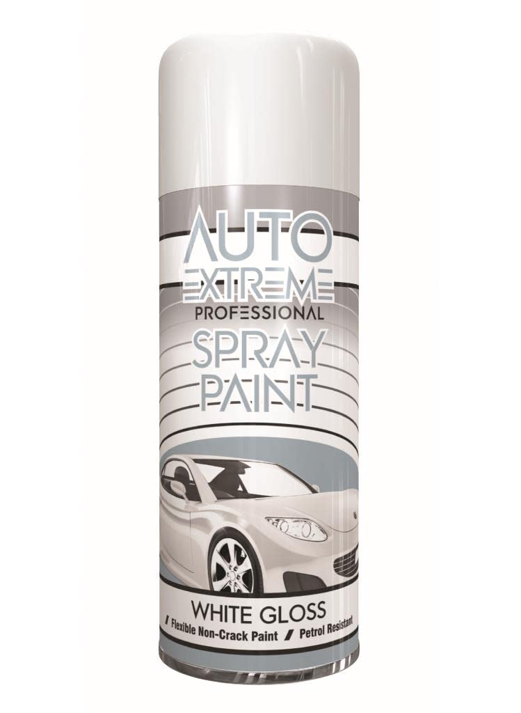 AlezyB - 4 x Auto Extreme White Gloss Spray Paint 400ml Professional Quality, Perfect Finish Multipurpose Aerosol for Cars, Bikes,Vans, Metal, Wood