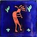 4.2x4.2 9 pcs Blue Kokopelli Talavera Mexican Tile