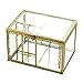 Hersoo Gold Dustfree Antique Decorative Box with 4Compartments for Cotton Ball/Pad/Swab/Q Tips/Makeup Sponges/Vanity Countertop Display Showcase for Desser/Jewelry/Lipstick/Perfume/Bathroom Organizer