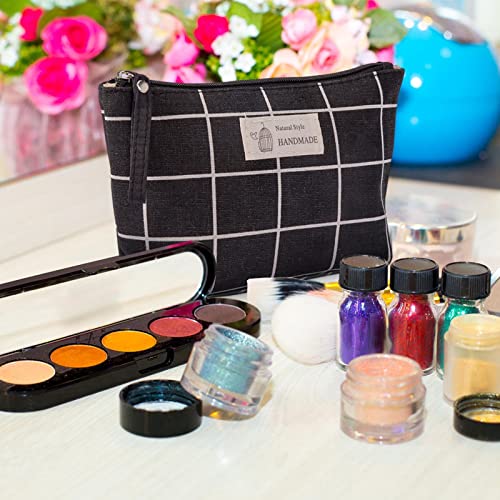 Canvas Cosmetic Bag with Zipper | Multi-Function Cosmetic Bags Storage Case with Zipper | Multi-Func