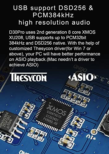 Image of Topping D30 Pro Full Balanced DAC HiFi Decoder CS43198x4 Decoding Chips USB /Optical /Coaxial Decoder 32Bit / 384kHz XMOS XU208 Audio DAC with Remote Control (Black)