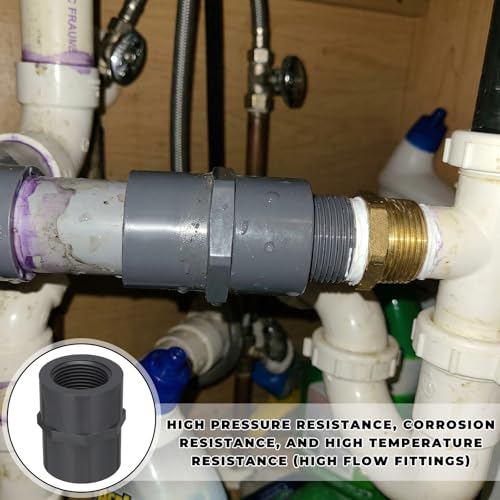 Image of 8 Pcs 1 Inch PVC Pipe Fitting Female Adapter Schedule 80 Socket x Npt Compatible with 835 Series Heavy Duty Industrial Grade Corrosion Resistant Plumbing Irrigation Connector for Water