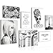 Produktbild Novart Wandbilder Fashion Coco - KOMPLETT AUFHÄNGFERTIG - Schwarz Weiss Wohnzimmer Mädchen Teenager - 7 Moderne Mood-Bilder - N009071a