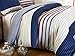 DelbouTree Striped Duvet Cover Set,Printed Quilt Cover with Corner Ties,Zipper Closure,Twin