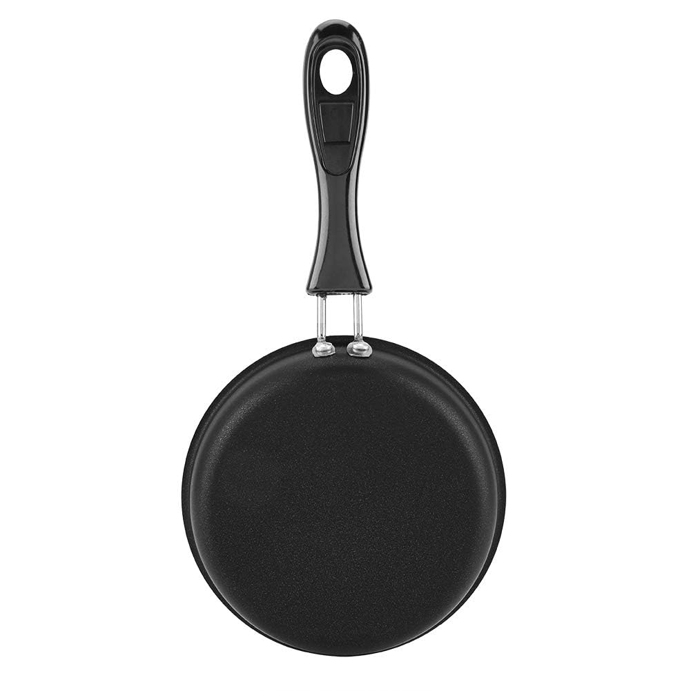 HERCHR Mini Egg and Omelet Pan, Cast Iron Skillet Single Egg Frying Pan for Eggs, Omelets, Pancakes, 4.7inch