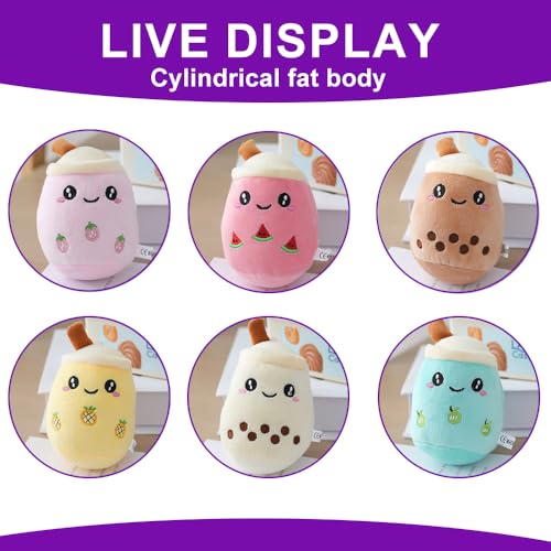 YANGUN Bubble Tea Plush Keyring, 6 Pack Boba Plush Keyring, Bubble Tea Key Chain, Boba Teas Plushies Keychain 8 cm - Image 4
