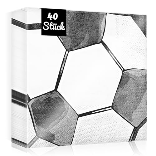 WenmthG 40 Stück Servietten Fußball Geburtstag Deko 33 x 33 cm - 40 Servietten Geburtstag Fußball Deko für Fußballliebhaber Junge Mädchen Frau Mann WenmthG 40 Stück Servietten Fußball Geburtstag Deko 33 x 33 cm - 40 Servietten Geburtstag Fußball Deko für Fußballliebhaber Junge Mädchen Frau Mann