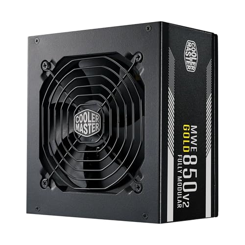 Image of Cooler Master MWE Gold 850 V2 Fully Modular Power Supply - 850W 80+ Gold Certified PSU, Dual EPS Connectors, Semi-Fanless Low Noise Design, Flat Black Cables, Reliable ATX Gaming PSU, 5-Year Warranty