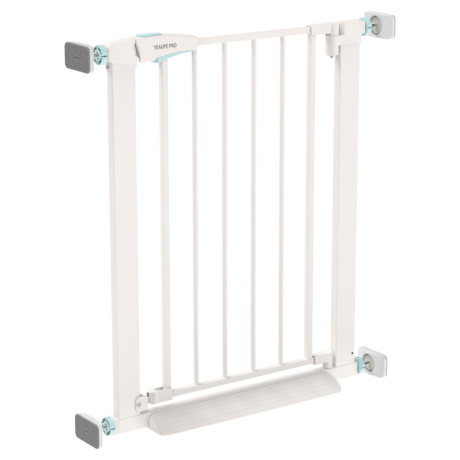 YEAUPE PRO Barrera de Seguridad Niños Escalera, 68-73 CM, Valla de Seguridad Infantil sin Tornillos, Puerta de Seguridad para Bebé y Perros, Apertura Una Mano, Doble Bloqueo, Uso en Interiores, Blanco Recycled Claim Standard Blended