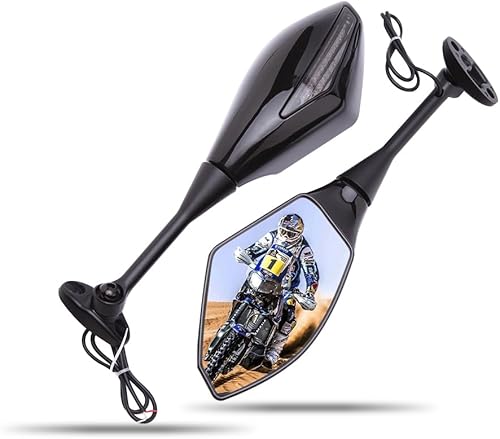 Miniatura 10 de Retrovisores LED para motocicleta compatibles con Honda CBR250R CBR 600 RR 2011 2013 (fibra de carbono+lente ahumada)