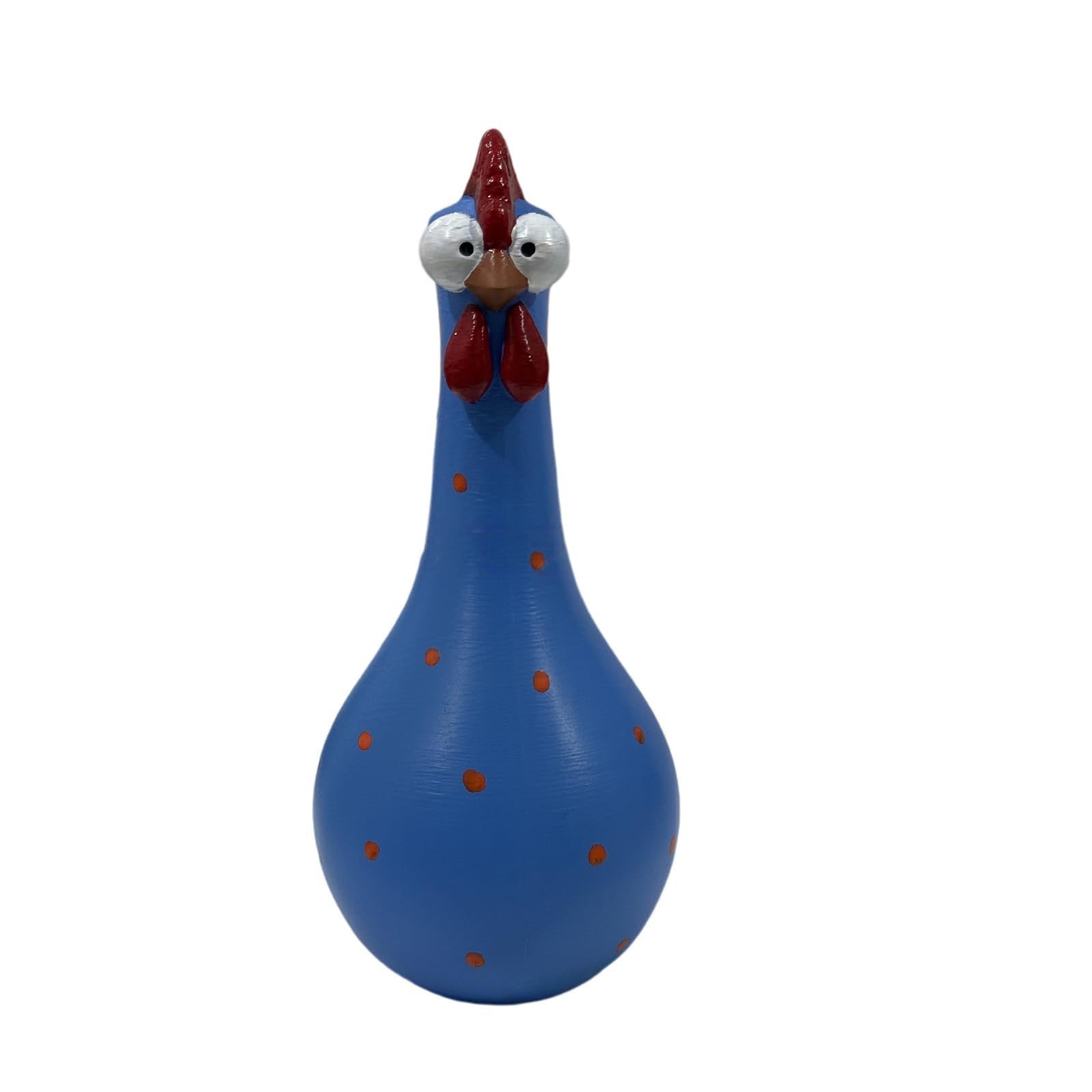 Decorative Resin Chicken Vase, Colorful Dot Long Neck Rooster Sculpture