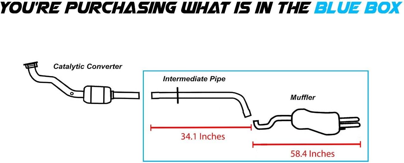 Northeastern Exhaust Stainless Steel Intermediate Pipe, Muffler System Kit Compatible for Volkswagen Jetta 1999-2004 1.9L, Free Clamp and Sleeve Included, for TDI
