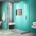 DreamLine Unidoor Plus 51 in. W x 34 3/8 in. D x 72 in. H Frameless Hinged Shower Enclosure in Brushed Nickel, SHEN-24510340-04