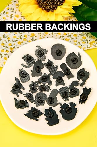 24 Pcs Black Cat Enamel Pin Set – Cute and Quirky Lapel Pins for Jackets, Backpacks & Hats – Gift for Friends & Collectors3