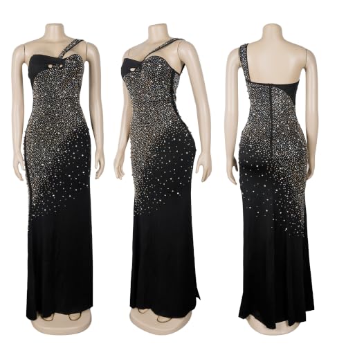 Image of PORRCEY Women's Sexy Elegant Rhinestone Bodycon Dress Hot Drilling Clubwear