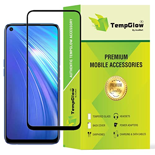 Image of Screen Protector for Realme 6 / 6i / Reno 2 (Black) Tempered Glass Edge-to-Edge 6D Screen Guard With Installation Kit