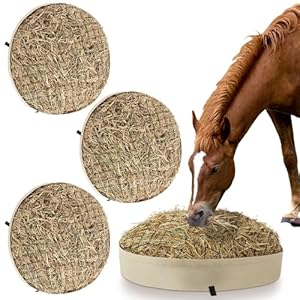 ROYALAY 3 Packs Slow Feeder Hay Bags for Horses or Goats, Pets Heavy Duty Hay Bags Made from Durable Nylon Rope, Full Day Horse Feeding Large Feeder Bag with Small Holes for Alpacas, Cows, Donkeys