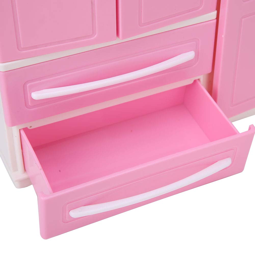 Generic Armadio per Casa delle Bambole in Plastica Armadio per Casa delle Bambole a 3 ante Non Tossico Mobili per per Accessori per delle Sicuro Ed Ecologico