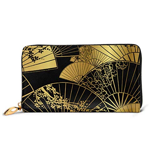 Preisvergleich Produktbild JHGFG Mode Handtasche Reißverschluss Brieftasche Fan Flower Unbrella Japanisch Chinesisch Telefon Kupplung Geldbörse Abendkupplung Blocking Leder Brieftasche Multi Card Organizer