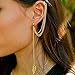 Leaf Tassel Ear Crawler Earring Climber Multi Layered Studs Cuffs Ear Wrap Pin Vine Charm Clip On Jewelry Leaf Golden Plated