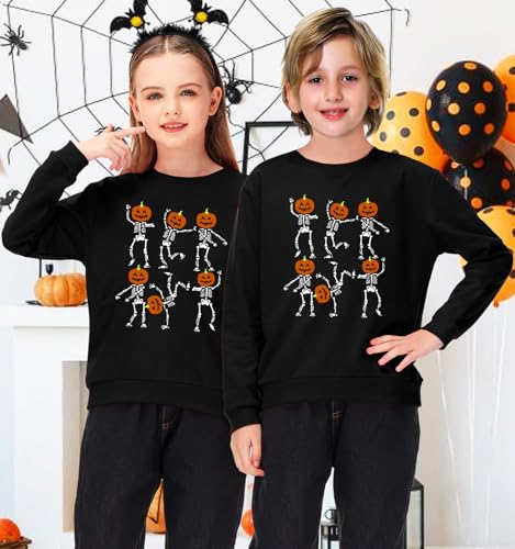 Image of Remimi Kids Halloween Sweatshirt Long Sleeve Thanksgiving Tops 3-14 Years