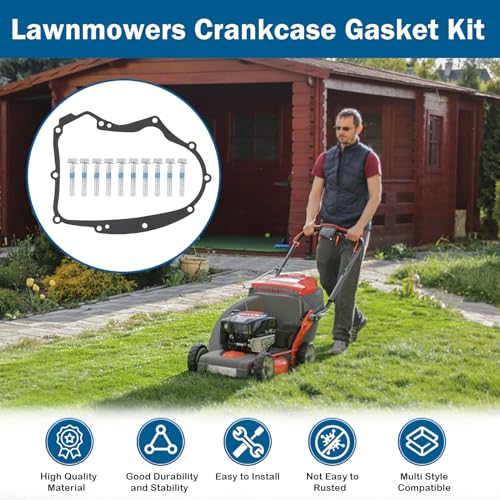 Image of 594195 Crankcase Gasket Kit with Mounting Bolts Lawnmowers Crankcase Gasket Accessories Compatible with Briggs Stratton Small Gasoline Engines Replace Part 591911, 697227, 690945, 273488