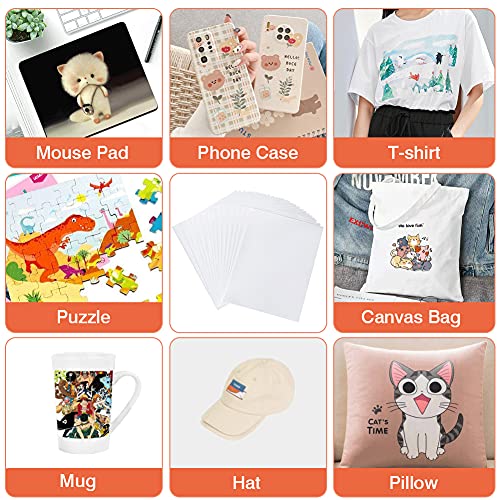 Papel de sublimação para transferência de calor, 110 folhas de 21 x 28 cm para qualquer impressora a
