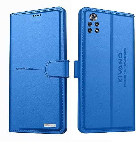 Image of KIVANO Compatible with Xiaomi Poco X4 Pro 5G Flip Cover | Leather Finish | Inside Pockets & Inbuilt Stand | Shockproof Wallet Style Magnetic Closure Back Cover Case