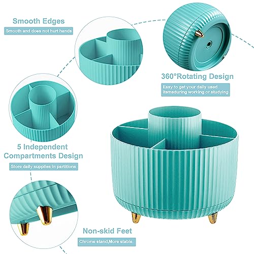 Cayxenful 0010 Pencil Holder For Desk,5 Slots 360°Degree Rotating Desk Organizers And Accessories,Desktop Storage Stationery Supplies Organizer thumb #1