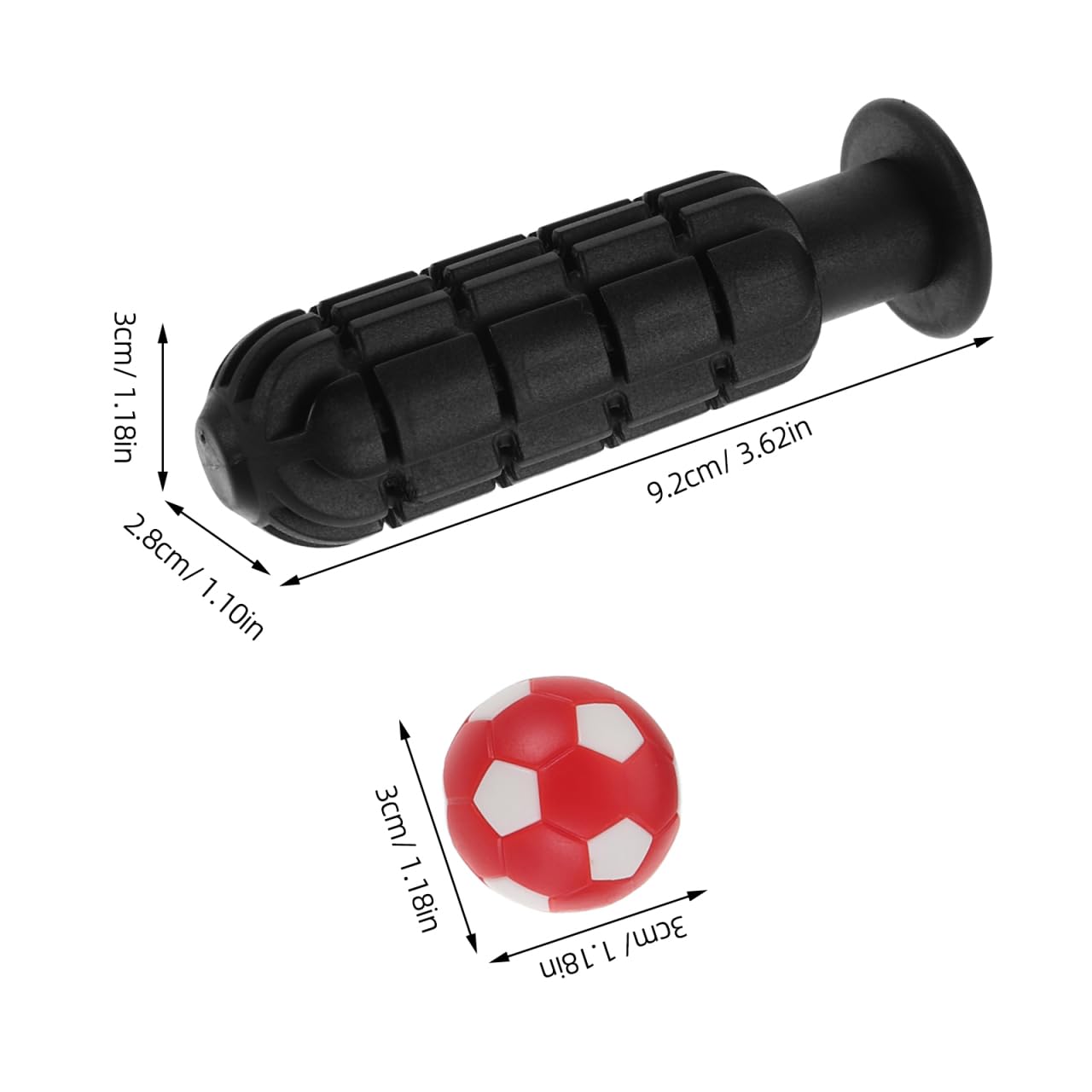 STOBAZA 8Pcs Football Table Handle, Plastic Table Football Handles with 8 End Caps and 2 32mm Soccer Balls - Image 2