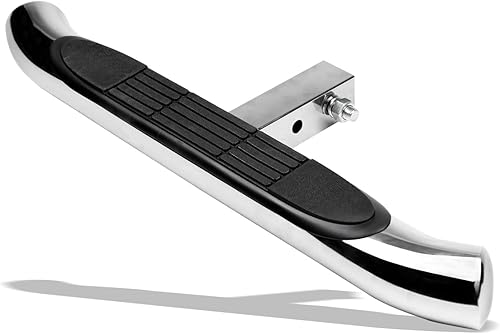 Armordillo USA 8718681 - Barra de paso de enganche trasero de 3 pulgadas, cromada, universal para enganche de remolque de tubo receptor de 2 pulgadas