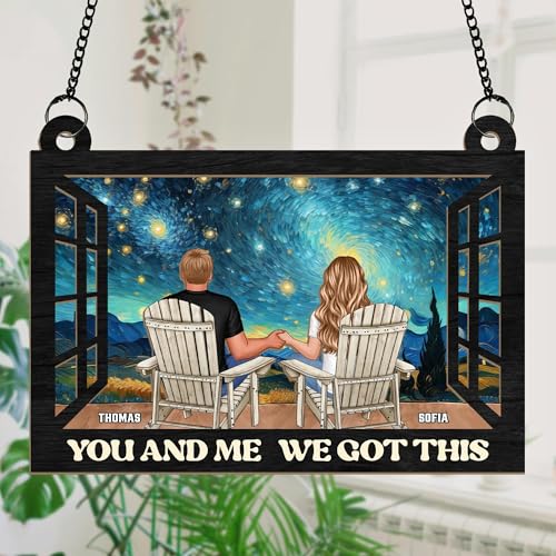 Personalized Window Hanging Suncatcher You & Me We Got This, Anniversary Birthday Gifts for Wife Husband, Housewarming Couples Gift, Romantic Gift for Her Him, Husband Gifts from Wife