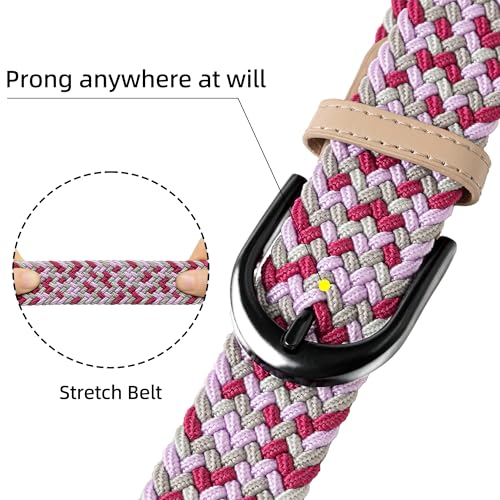 Image of Mile High Life | Braided Stretch Elastic Belts | Pin Oval Solid Black Belt Buckle | PU Loop End Tip Men /Women /Junior Belt