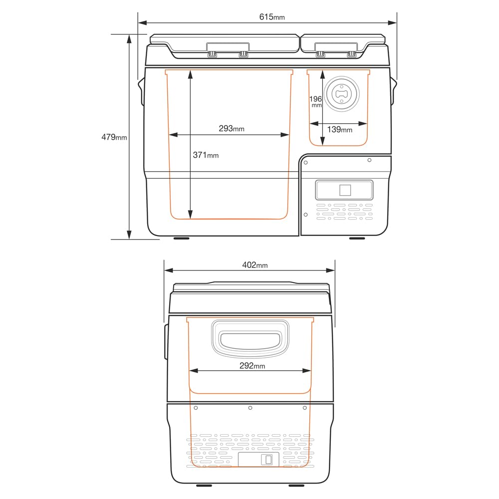Yolco DX40 Pistachio lodówka kompresorowa 39 l – mobilna lodówka i zamrażarka, sterowanie za pomocą aplikacji, Dual-Zone, 12/24 V i 230 V, cicha i energooszczędna, idealna na kemping, do samochodu i