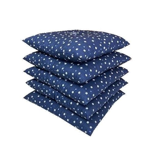 小梅 座布団 銘仙判 55×59cm 5枚組 日本製 綿わた100% ネイビー 讃岐座布団