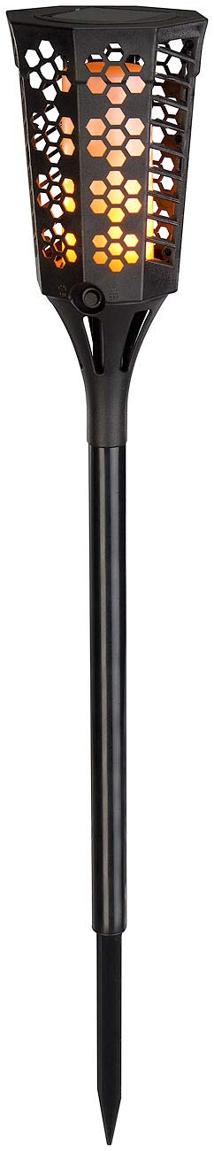 Lunartec Fackel Solarleuchten: 8er-Set LED-Solar-Gartenfackeln mit Flammen-Effekt und Akku, 78 cm (Solarlampen Garten Fackel, LED-Solarleuchte)
