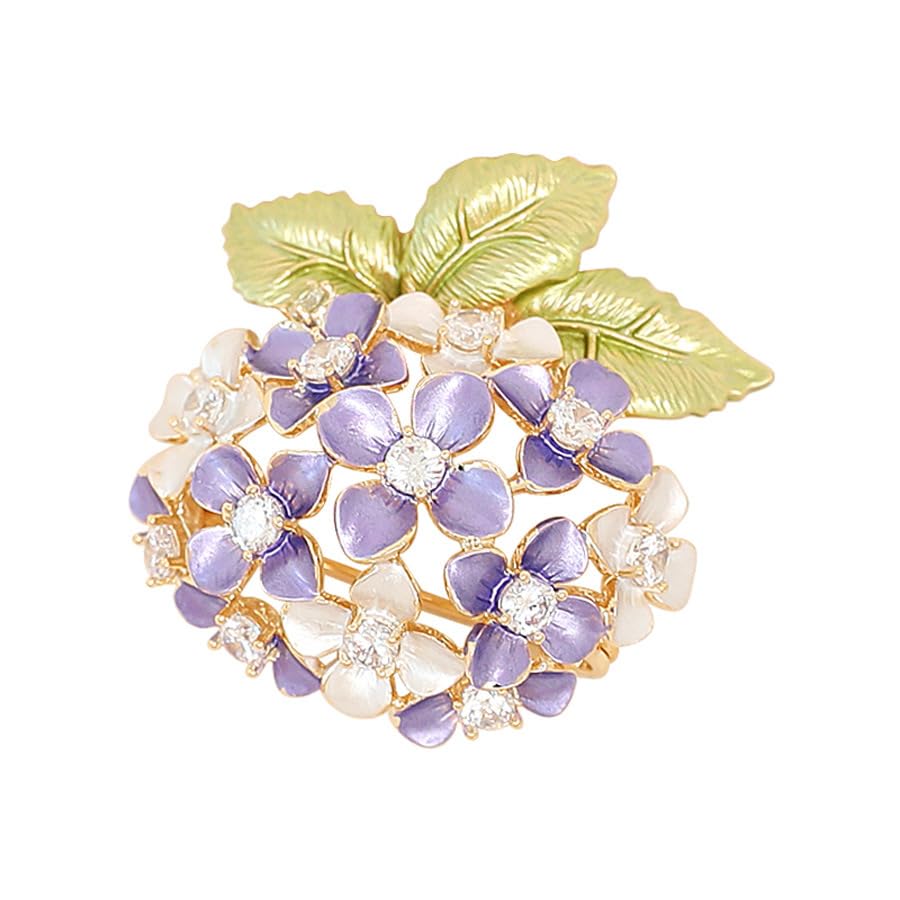 Women's Purple Flower Brooch Pin Floral Buckle Lapel Corsage Clothing Accessory-image-24