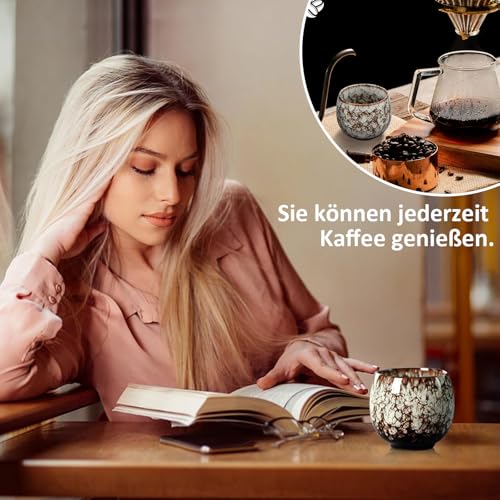 Miniatura 6 de Juego De Tazas De Café Espresso, 5 Piezas De Cerámica, Tazas De Espresso De 110 Ml,Tazas De Cerámica Gruesa, Sin Asa, Pequeña Taza De Té, Para Espresso, Moca, Macchiato, Té