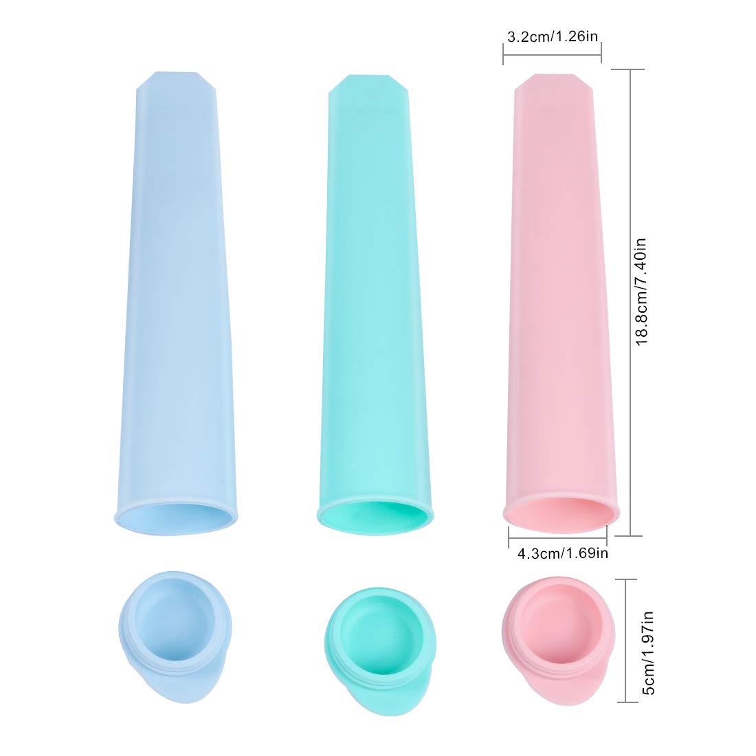 Moldes Helados Silicona, Moldes para Helados y Polos, Moldes Polos Niños, Ice Cream Mold, Ice Lolly Moulds, Sin BPA Molde para Hacer Helados Caseros