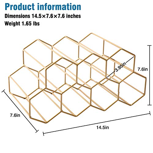 Snapklik.com : Urban Deco Small Brass Wine Rack 9 Bottle Holder
