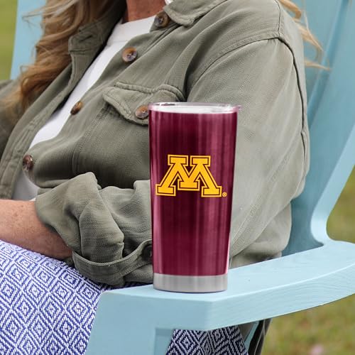 Image of Logo Brands 20 oz Powder Coat Tumbler- Insulated Tumbler with Lid for Water, Iced Tea or Coffee, Smoothie and More