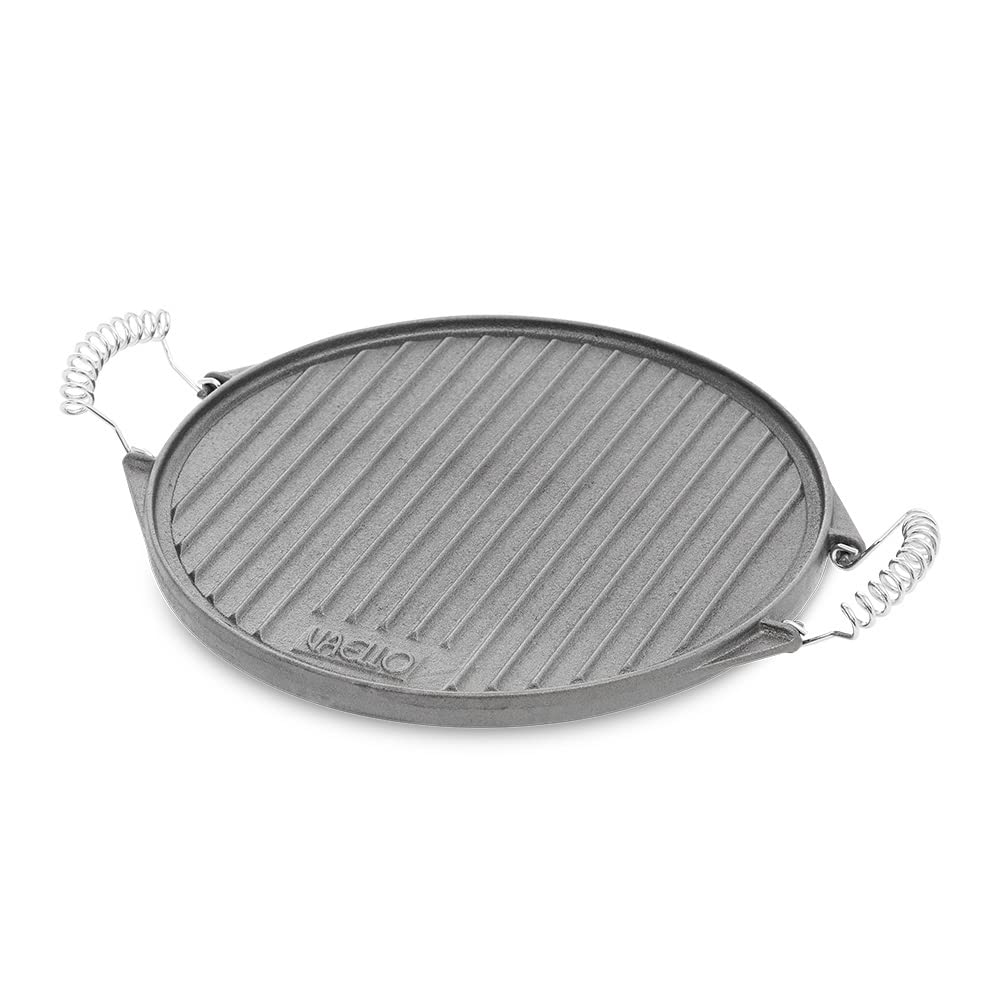 Vaello La Valenciana 3442 Cast Iron Griddle Round Plate, 43 cm, Silver