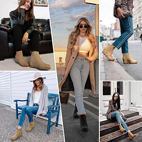 Athlefit Women's Wedge Boots Comfortable Ankle Wedge Booties With Zipper Black Us 9.5 #TOP6