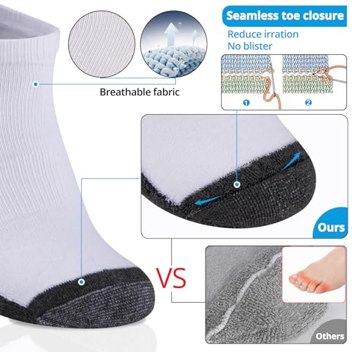 Image of COOVAN 10 Pairs Mens Ankle Socks Men 10 Pack Low Cut Comfort Cushion Casual Socks