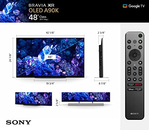 Image of Sony 48 Inch 4K Ultra HD TV A90K Series: BRAVIA XR OLED Smart Google TV with Dolby Vision HDR and Exclusive Features for The Playstation- 5 XR48A90K- Model,Black