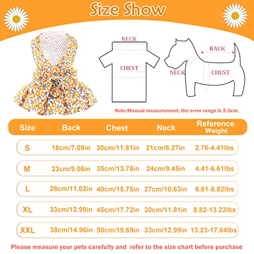Dog Dress With Leash Set, Anchor Pattern Dog Dresses With D Ring, Princess Pet Clothes Puppy Dress For Small Dog Girl, Doggie Outfits Cat Apparel (Medium, Orange) #TOP4