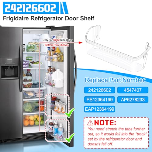 Image of [2 PACK] UPGRADED 242126602 Refrigerator Door Bin Shelf Replacement For Frigidaire Door Shelf Replacement -LFSS2612TF0 LFSS2612TF4 Frigidaire Door Bin Bottom Shelf Parts 2421266 PS12364199 Shelves