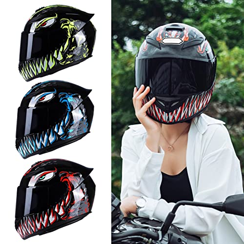 Shkalacar Motorradhelm Herren/Damen FullFace, Mountainbike Helm Unisex, Rapid Street Helm Erwachsene Cool Rider Equipment Four Seasons Motorradhelm